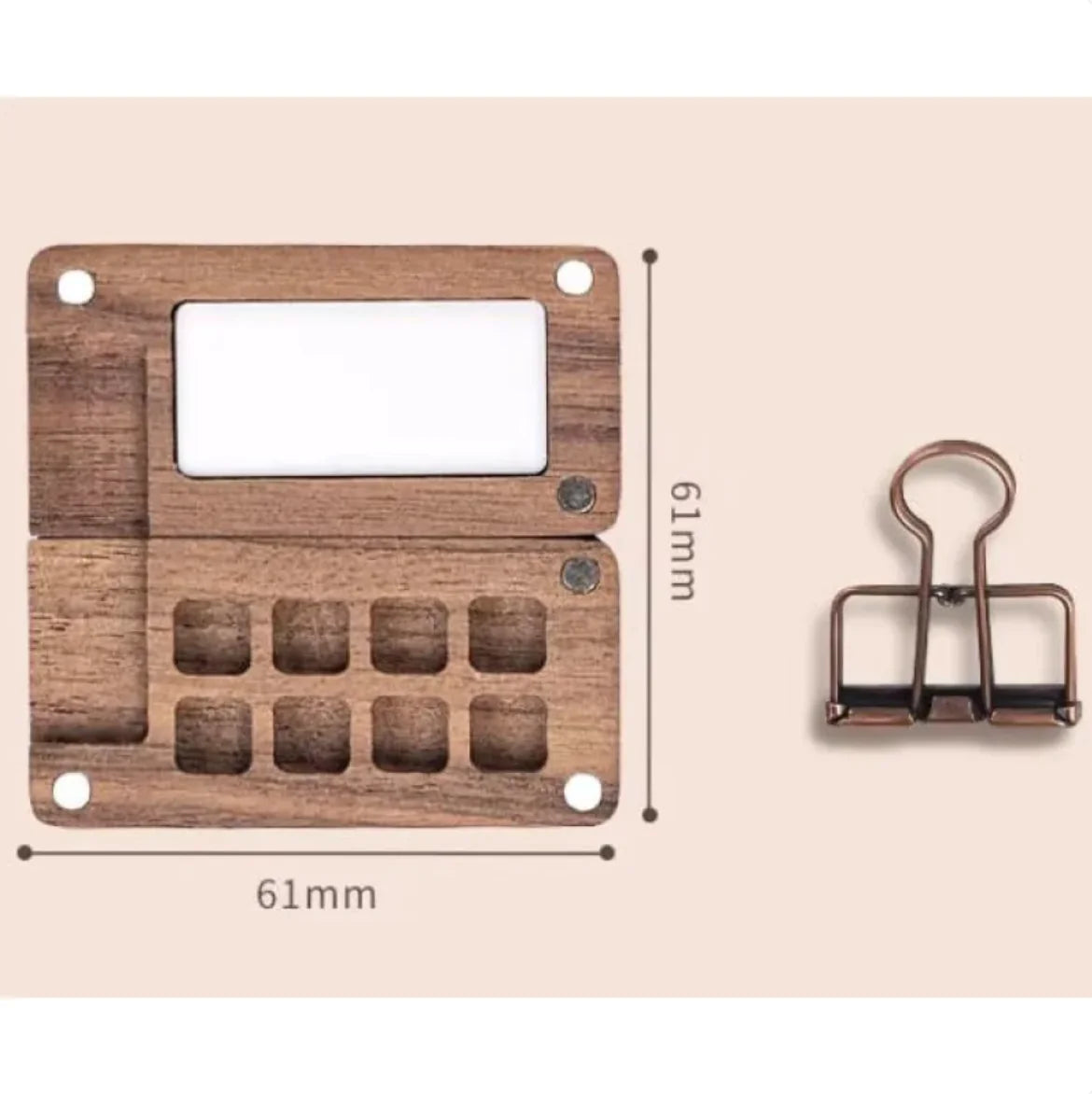 Portable Mini Walnut Watercolor Set with 8 Colors for Sketching & Journaling