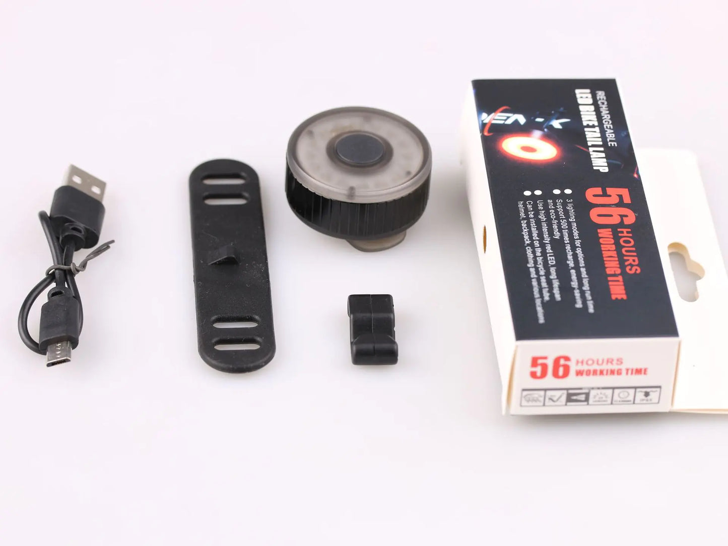 USB Rechargeable Bike Light with Phone Holder and Horn